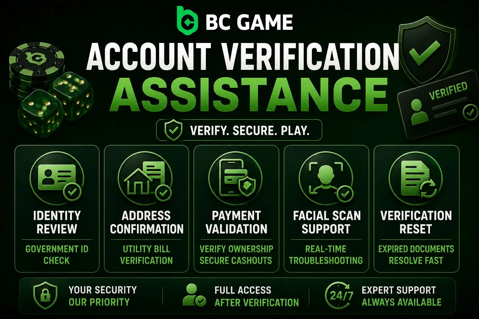 BC Game Account Verification Assistance